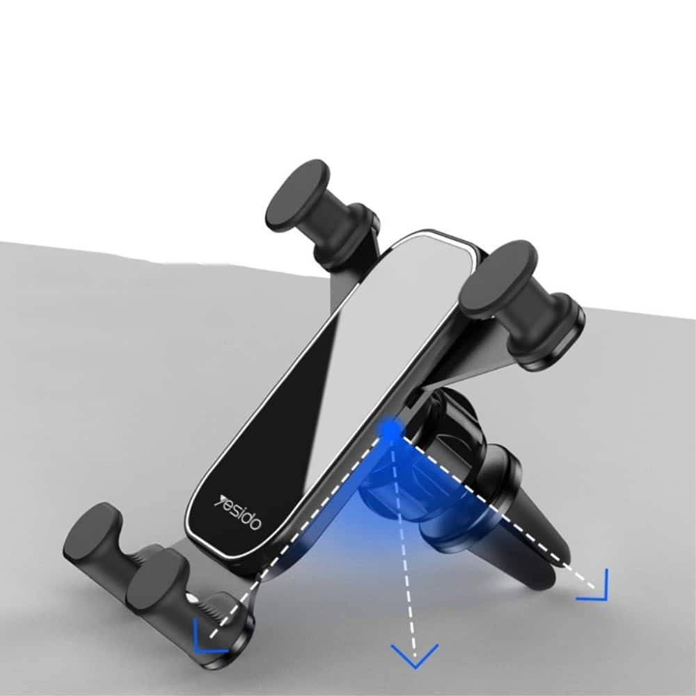Yesido - Držač za automobil (C100) - Gravitacijski- kut rotacije 360°- za ventilacijski otvor - crni