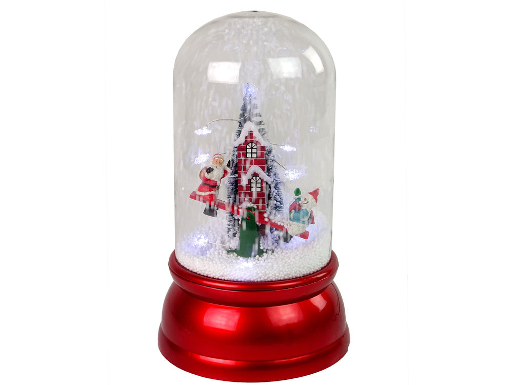 Christmas Dome Decoration Snow Santa Claus Red