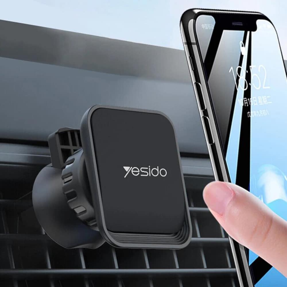 Yesido - Držák do auta (C110) - Magnetický držák, úhel otočení 360°, na palubní desku, ventilační otvor - černý