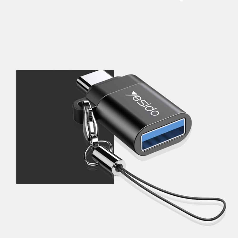 Yesido - OTG adaptér (GS06) - Type-C na USB 3.0 Plug & Play 5Gbps - černý