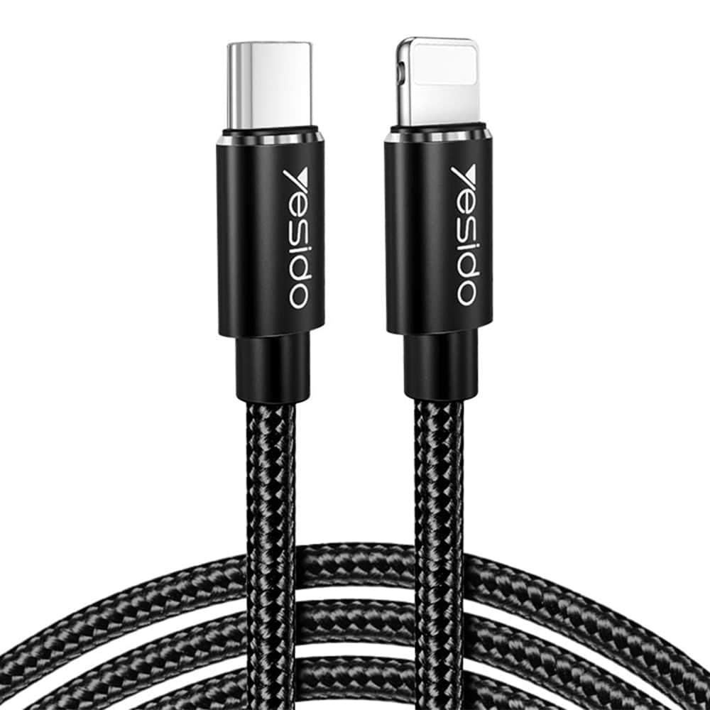 Yesido - Datový kabel (CA-56) - Type-C na Lightning, 18W, 2.4A, 1.2m - černý