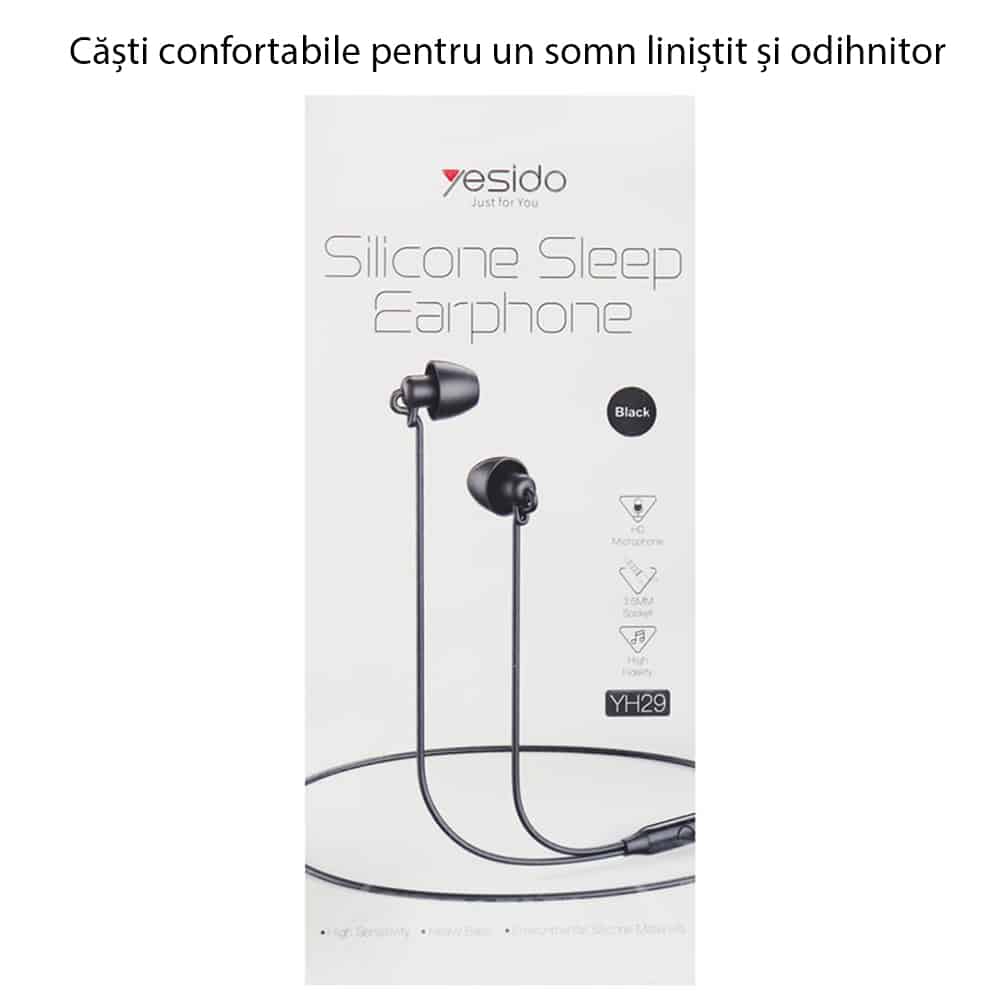 Yesido - Stereo sluchátka (YH29) - 3,5mm jack s mikrofonem, 1,2m - černá