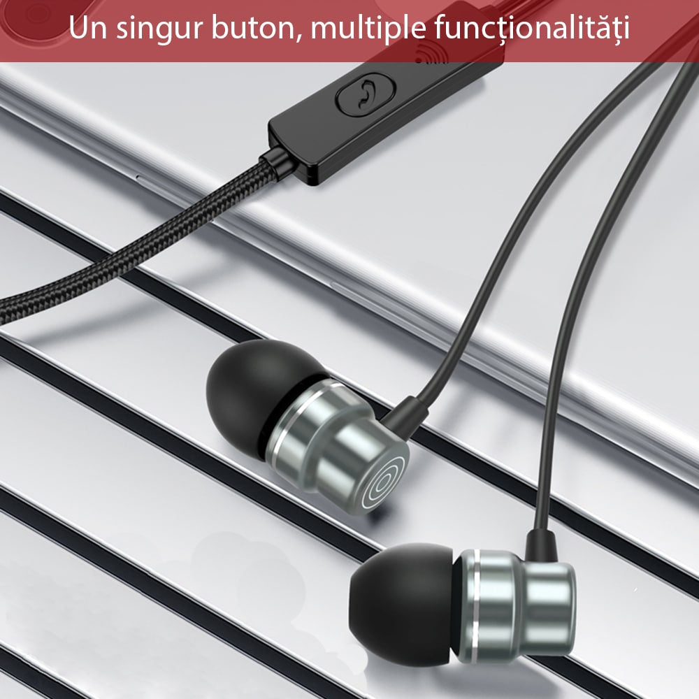 Yesido - Stereo sluchátka (YH32) - Jack 3,5 mm s mikrofonem, 1,2 m - černá