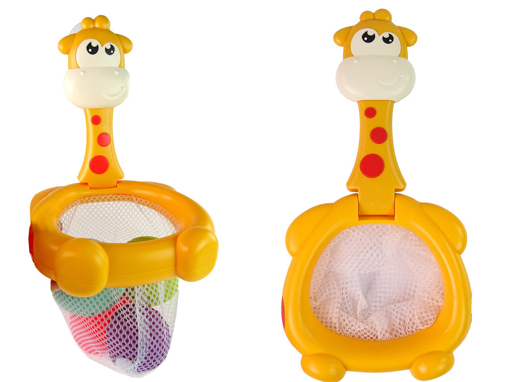 Igračka za kupanje Mini koš žirafa + gumene lopte - šarene