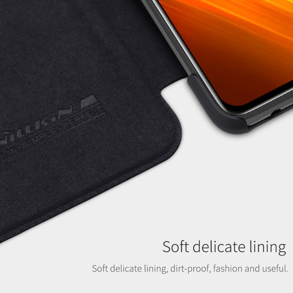 Nillkin - Qin Leather Case - Xiaomi Poco X3 / Poco X3 NFC / Poco X3 Pro - černá