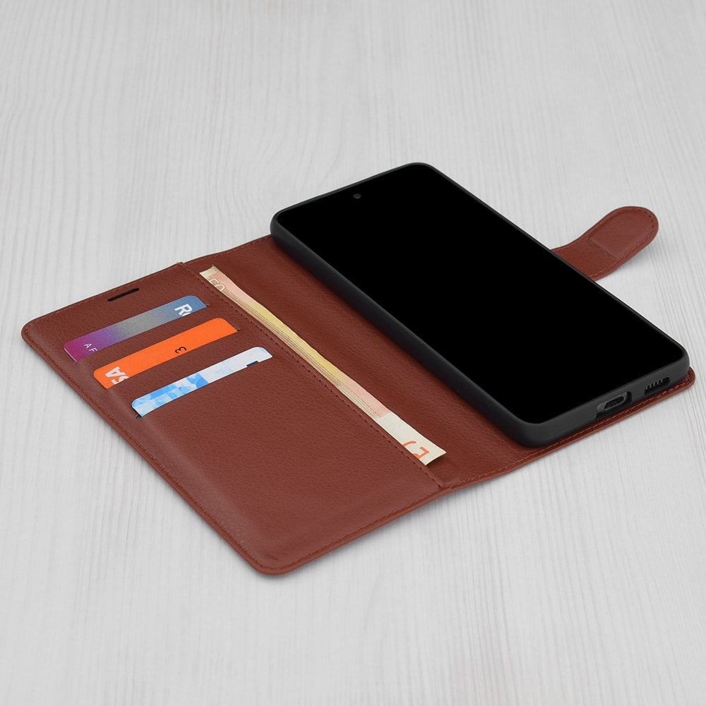 Techsuit Leather Folio preklopna maska za Honor 200 Lite – smeđa