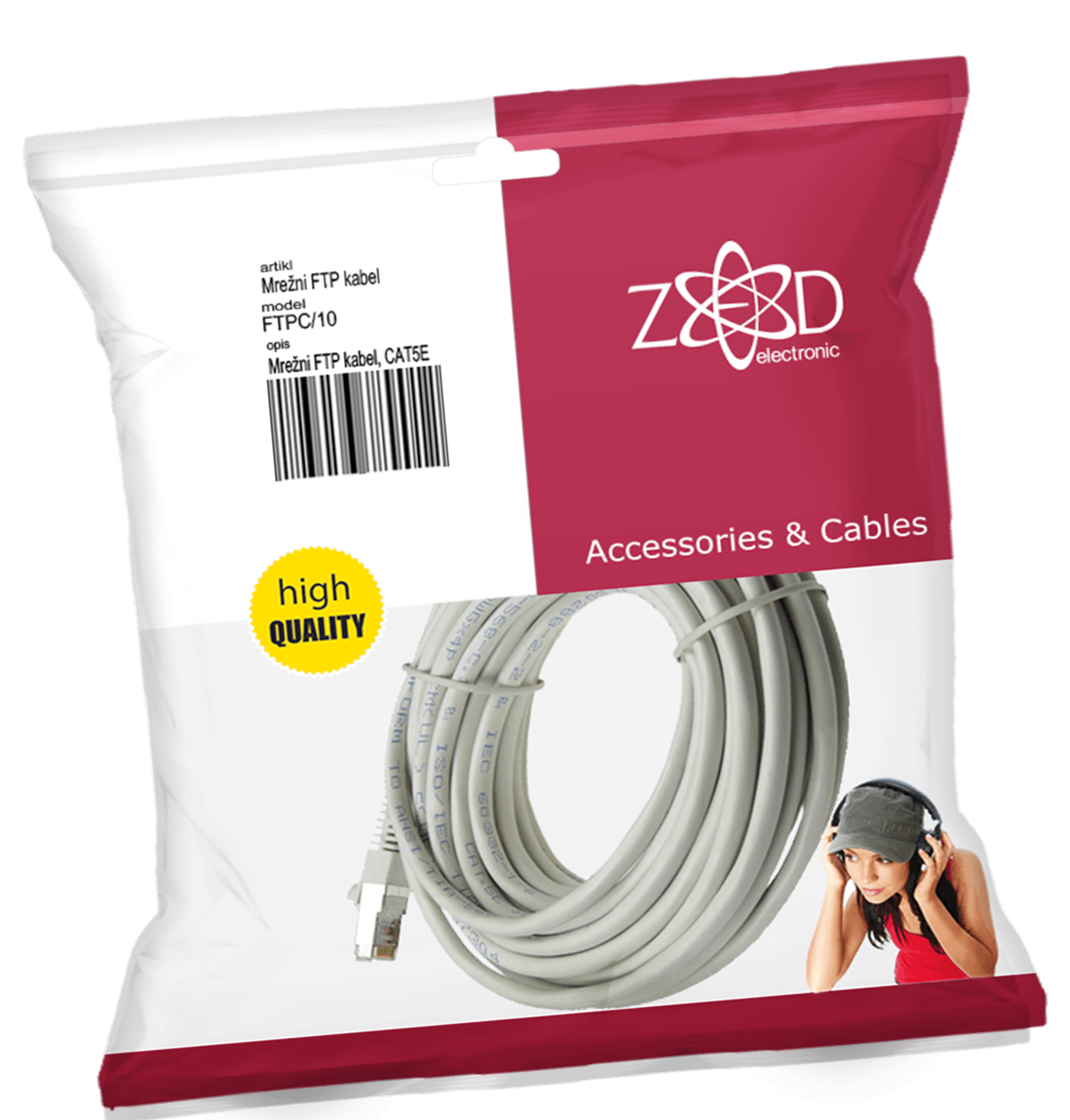ZED electronic Mrežni FTP kabel, CAT5E, 1 met - FTPC/1