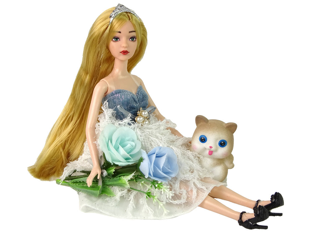 Lutka za igru Emily sa bež mačkom - 30 cm