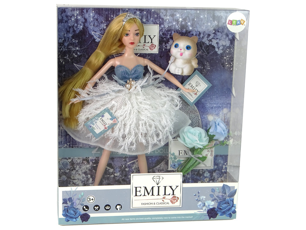 Lutka za igru Emily sa bež mačkom - 30 cm