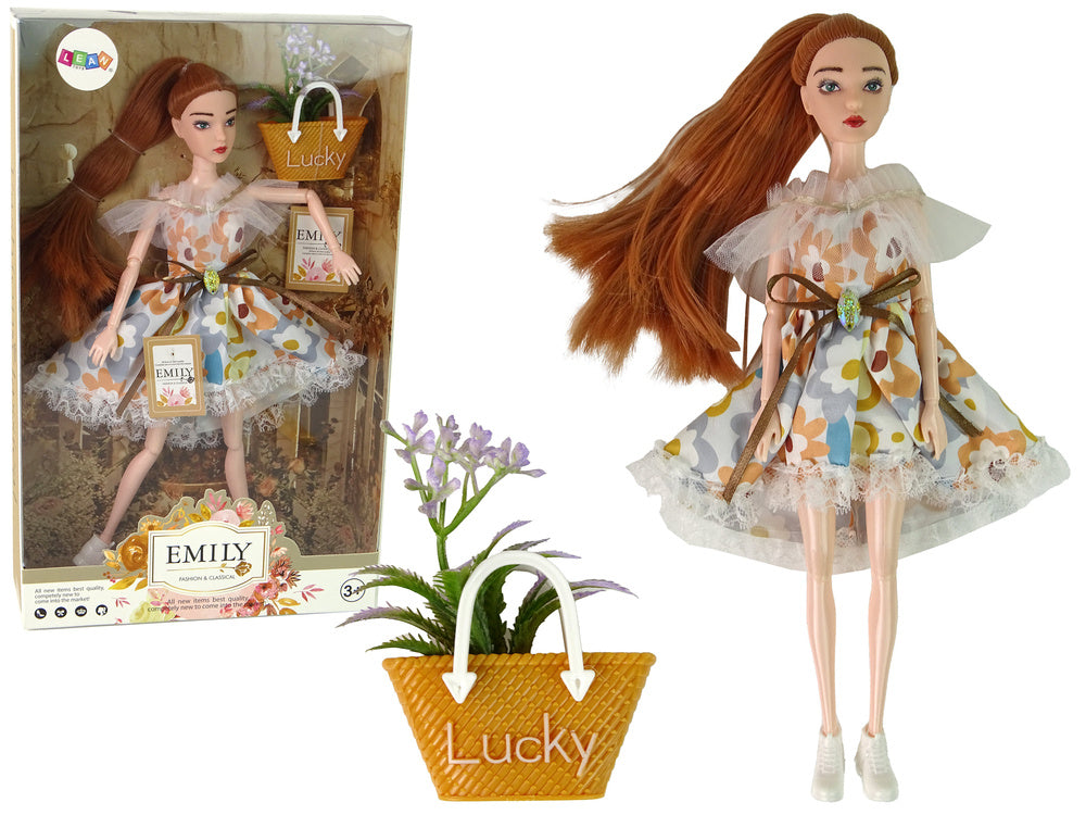 Lutka za igru Emily za modnu reviju sa torbom Lucky - 30 cm