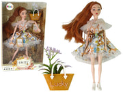 Lutka za igru Emily za modnu reviju sa torbom Lucky - 30 cm