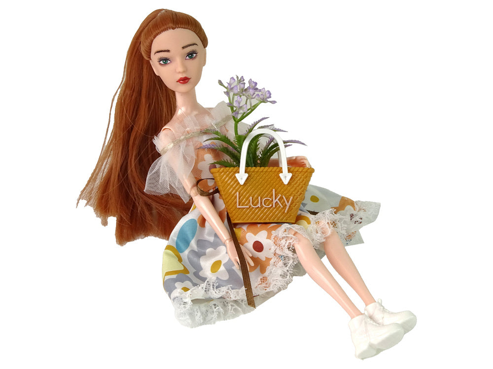 Lutka za igru Emily za modnu reviju sa torbom Lucky - 30 cm
