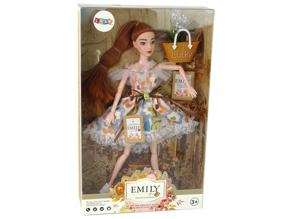 Lutka za igru Emily za modnu reviju sa torbom Lucky - 30 cm