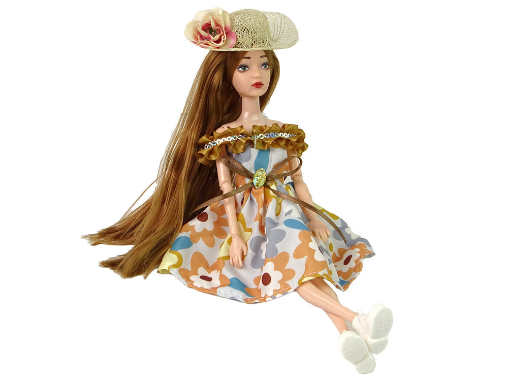 Lutka za igru Emily za modnu reviju sa proljetnim šeširom - 30 cm
