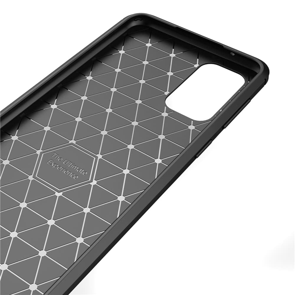 Techsuit - Karbonový silikonový kryt pro Samsung Galaxy A52 4G / A52 5G / A52s 5G - černý