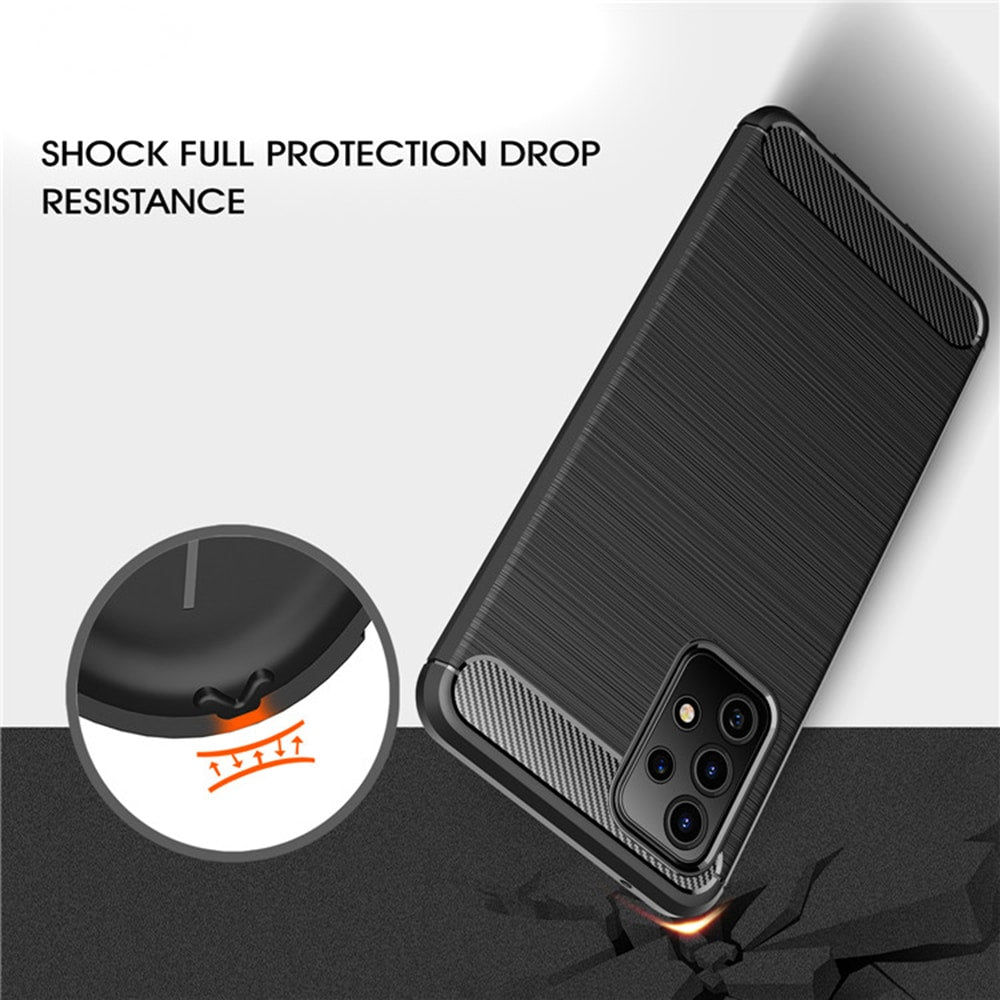 Techsuit - Karbonový silikonový kryt pro Samsung Galaxy A52 4G / A52 5G / A52s 5G - černý