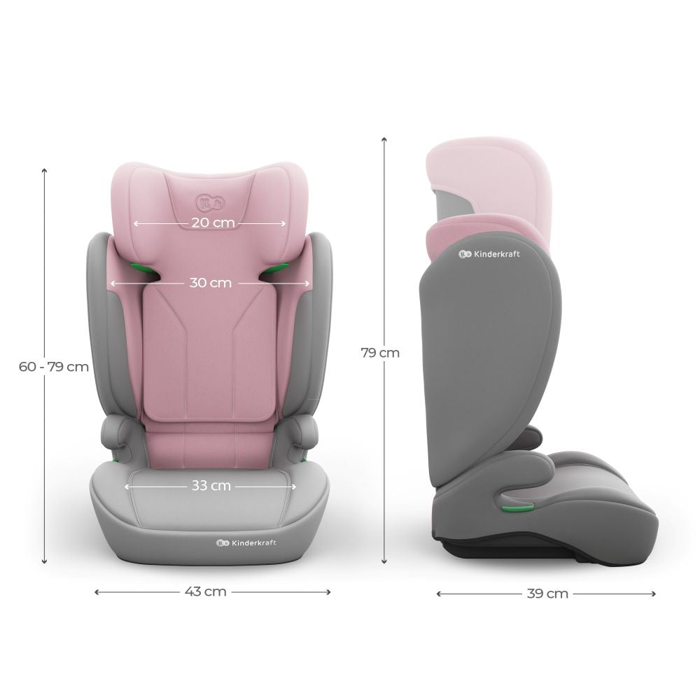 Kinderkraft autosjedalica I-Spark 2 Plus i-Size 15-36 kg (100-150 cm) bez Isofix-a, Pink
