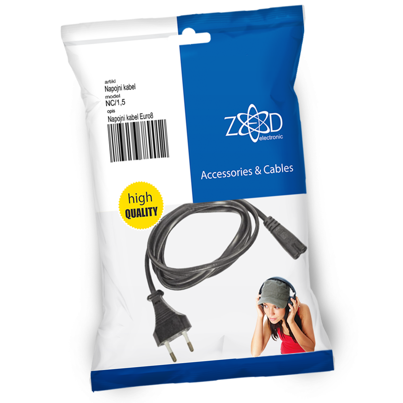 ZED electronic Kabel napojni, Euro na Euro8, 1.5 met - NC/1,5