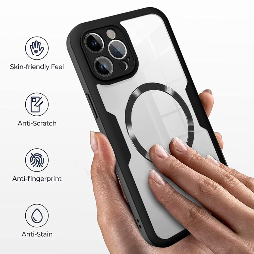 Techsuit – ColorVerse 360 MagSafe serija obostrana zaštitna maskica za iPhone 12 Pro – crna