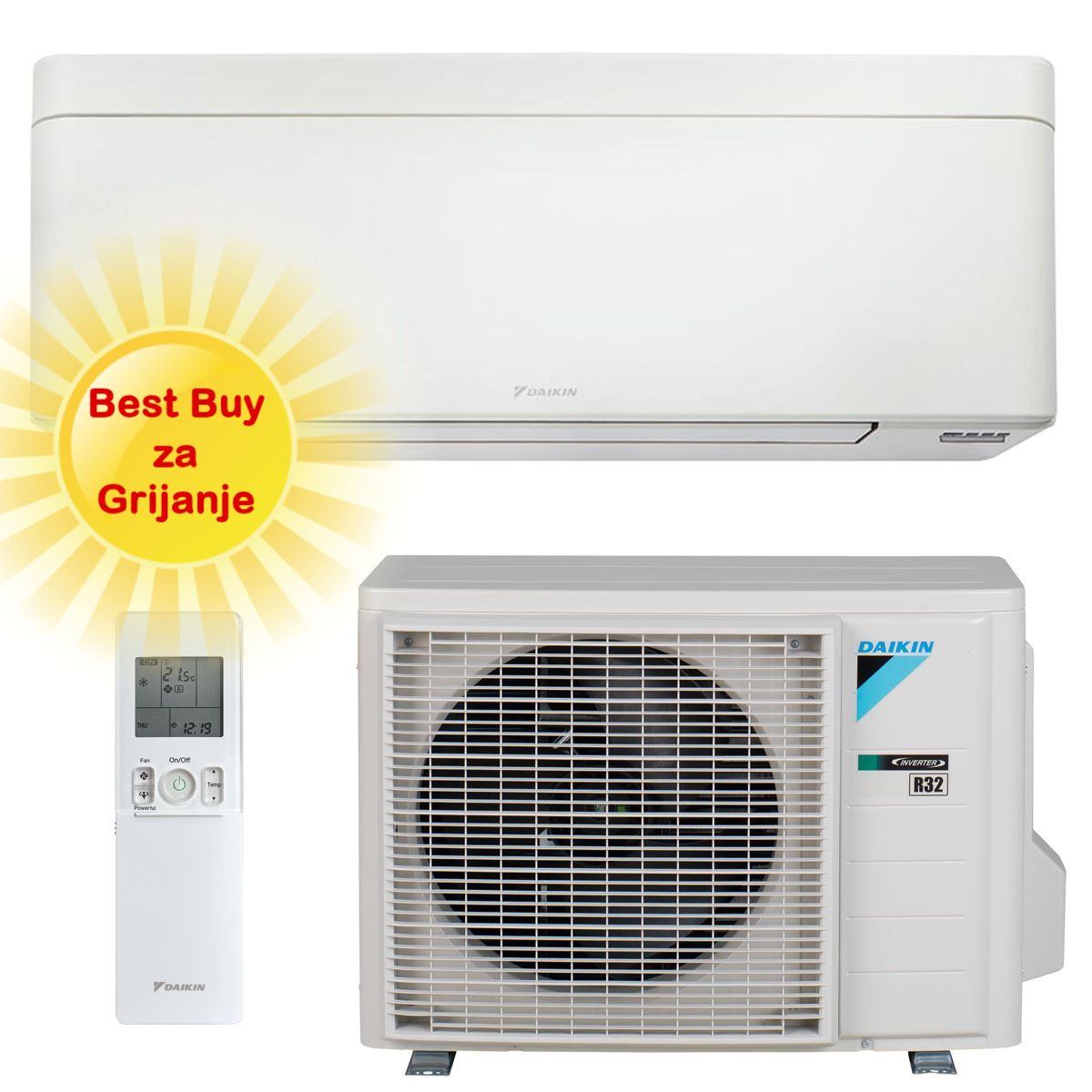 DAIKIN KLIMA UREĐAJ 5,8kW FTXA50CW/RXA50B - Stylish, za prostor do 50m2, A++, R-32