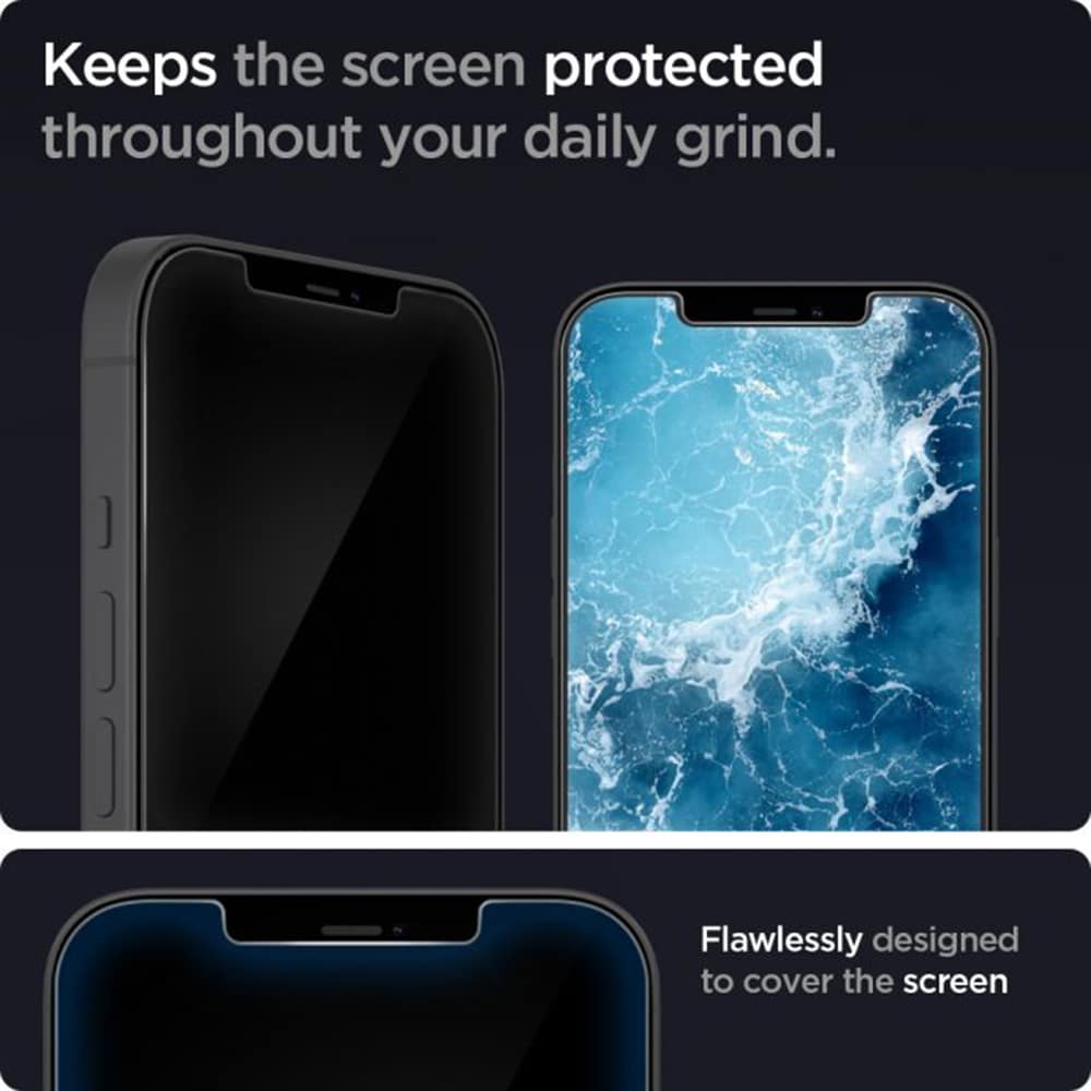 Spigen - Glas.TR Slim - iPhone 12 / 12 Pro - černá