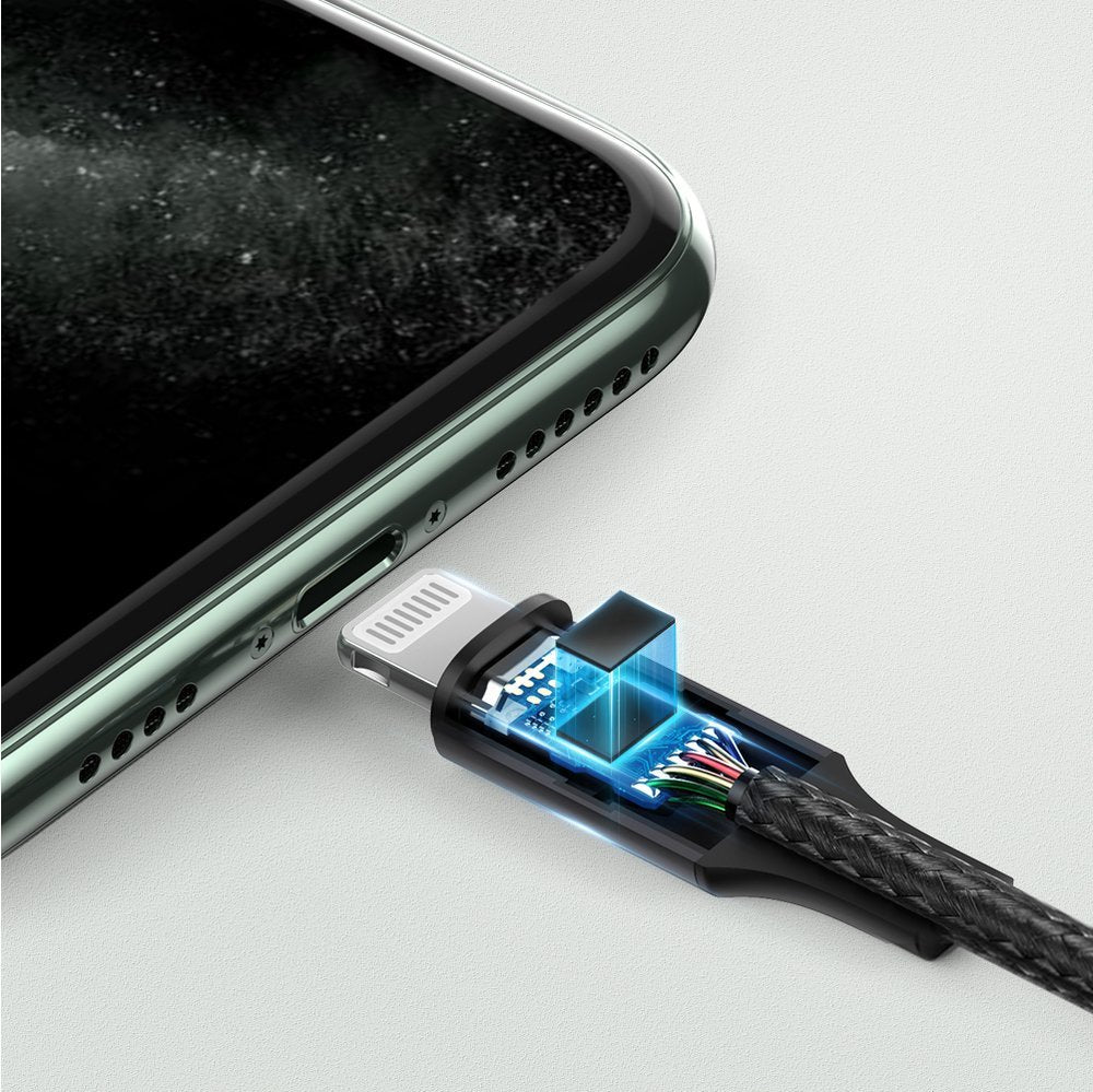 Ugreen - Audio kabel s hliníkovým opletem (70509) - Lightning na Jack 3,5 mm, MFi certifikace, 1 m - černý