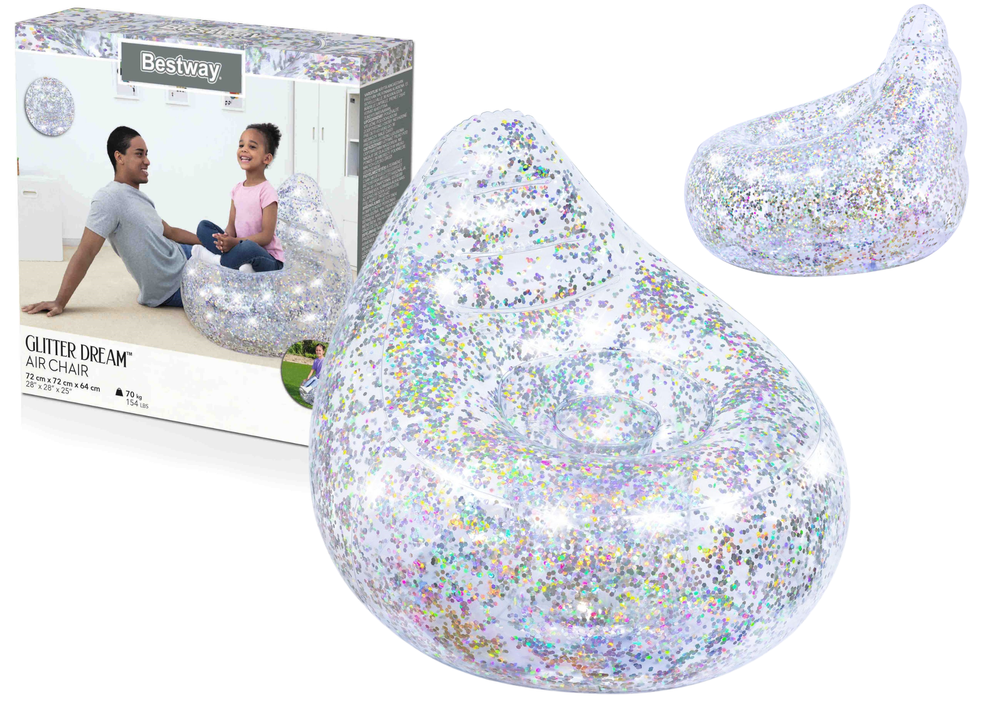 Glitter fotelja na napuhavanje 72 x 72 x 64 cm Bestway 75105