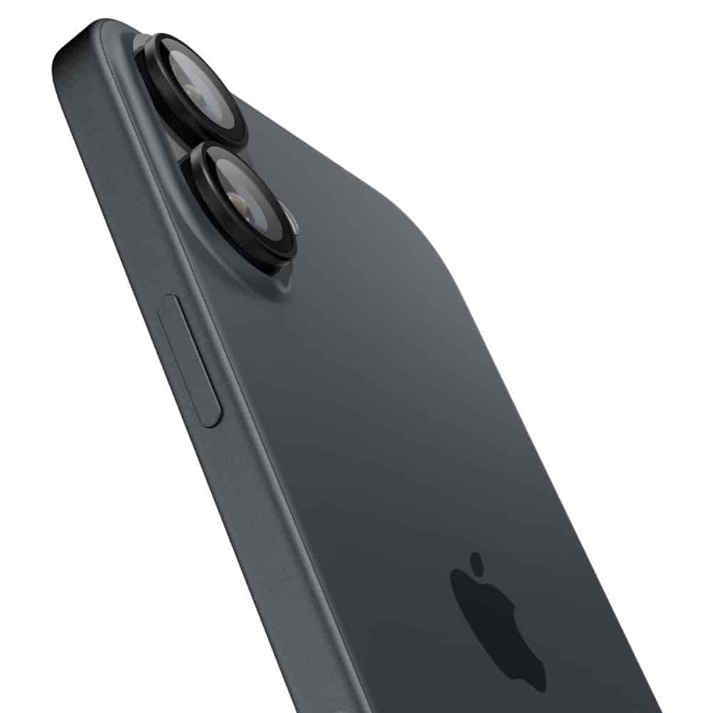 Spigen Glass tR EZ Fit Optik Pro sklo pro fotoaparát 2 ks AGL07921 pro iPhone 16 / 16 Plus - černé