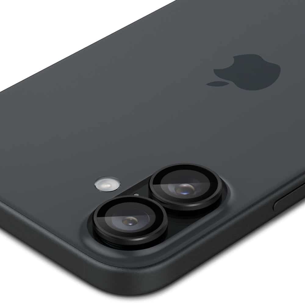 Spigen Glass tR EZ Fit Optik Pro sklo pro fotoaparát 2 ks AGL07921 pro iPhone 16 / 16 Plus - černé