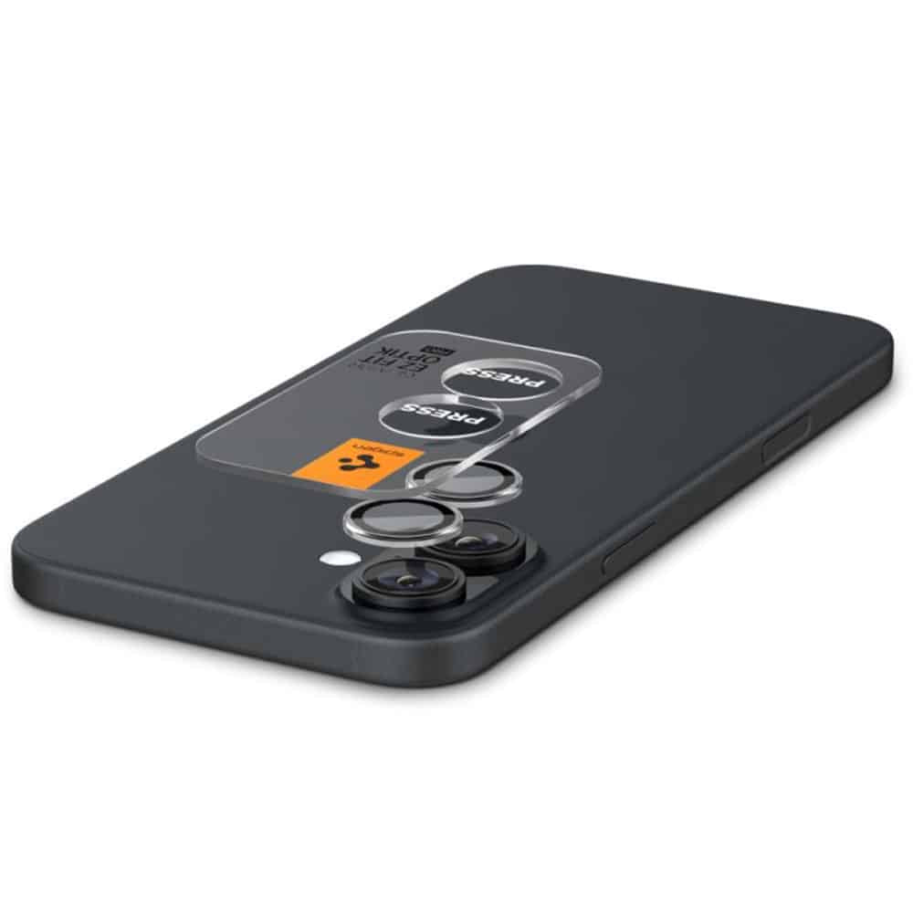 Spigen - Optik.tR sklo fotoaparátu (2 ks) AGL08531 pro iPhone 16 / iPhone 16 Plus - průhledné