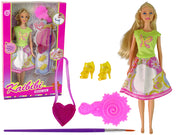 Lutka za igru u haljini za bojanje Painting Dress - 29 cm -zelena