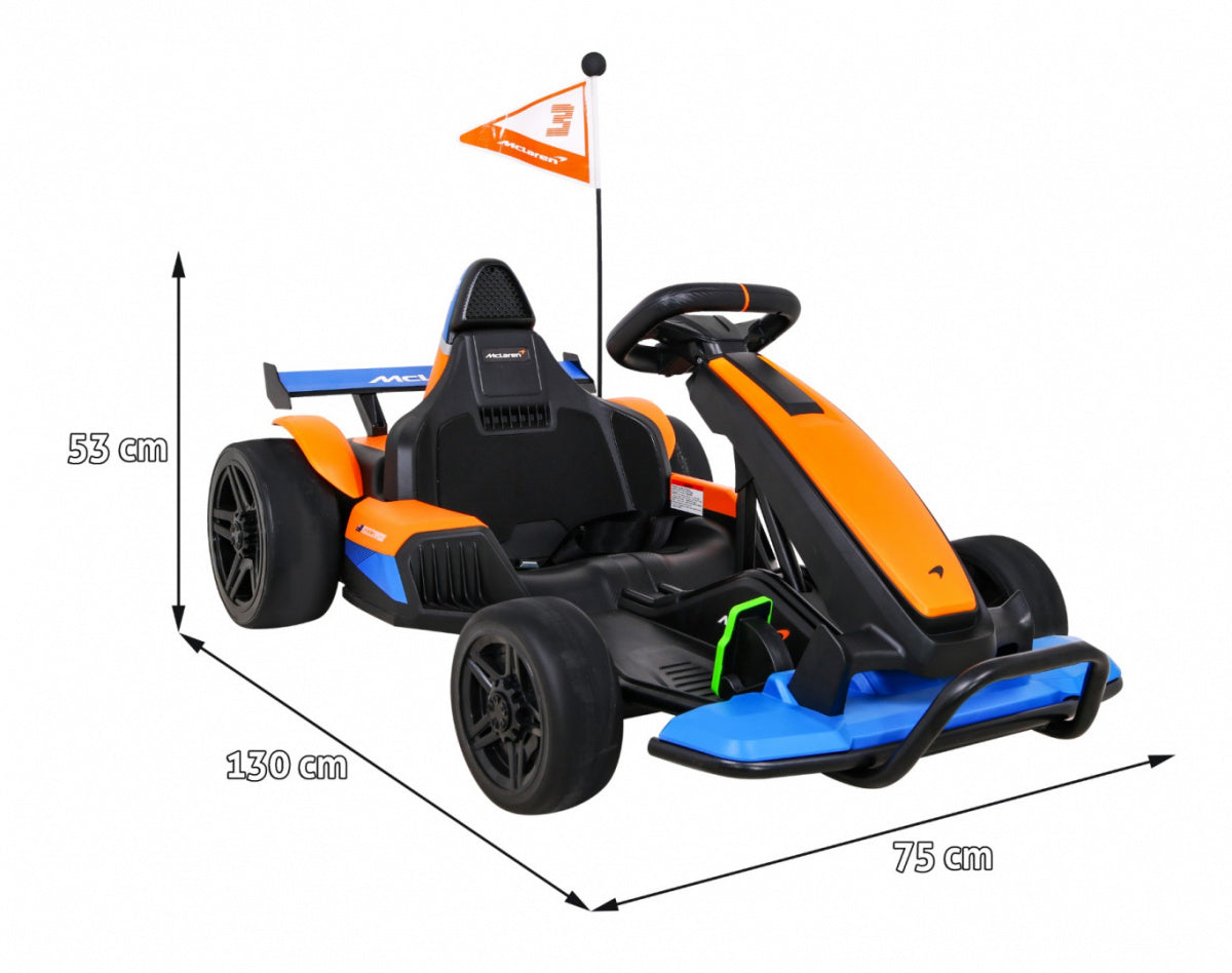 Licencirani Go-kart na akumulator McLaren Drift - narančasti