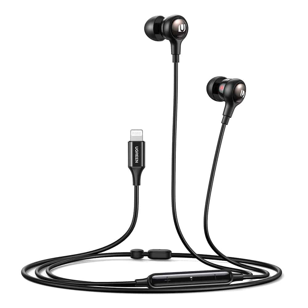 Ugreen - Stereo sluchátka (30631) - Do uší s konektorem MFI Lightning - černá