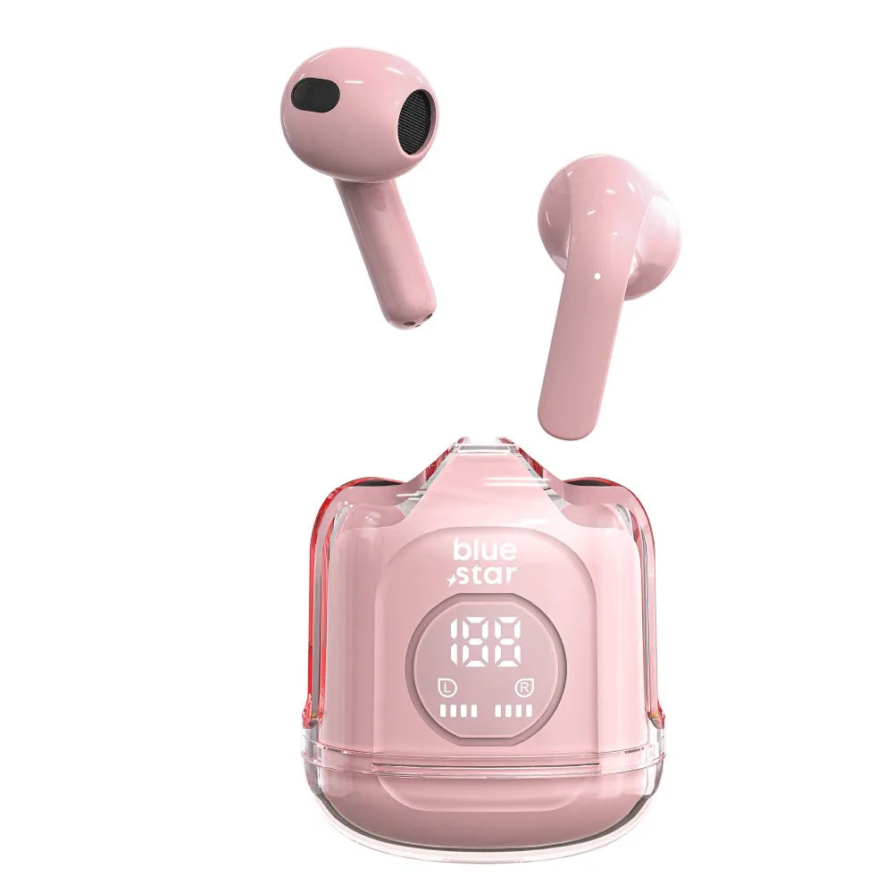 Bezdrátová/bluetooth stereo sluchátka Blue Star TWS Transparency Fi22 růžová
