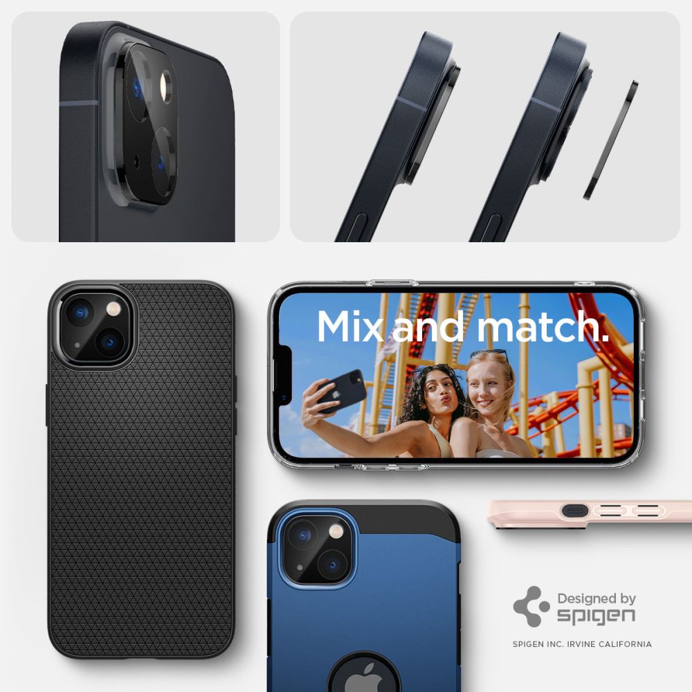 SPIGEN OPTIK.TR OCHRANA FOTOAPARÁTU 2-PACK IPHONE 14/14 PLUS ČERNÁ KRYTKA