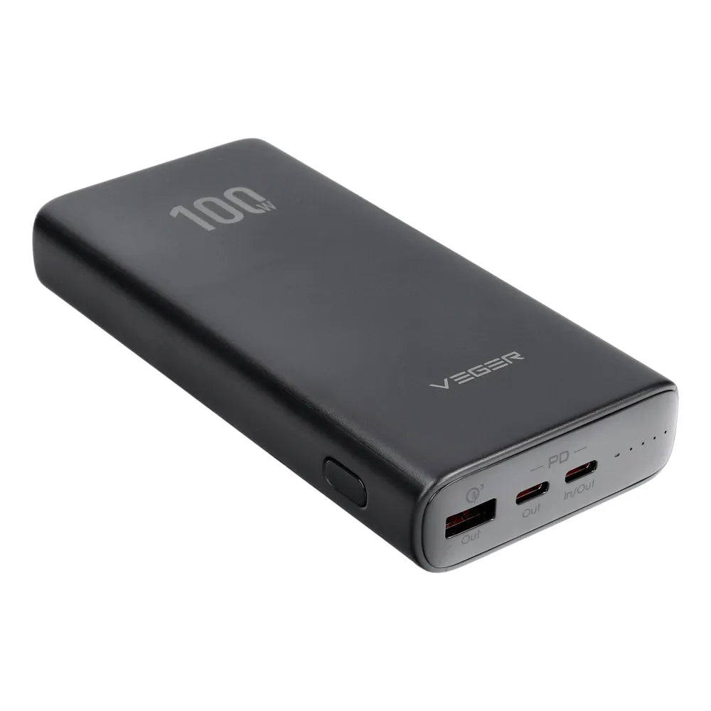 VEGER powerbank 20.000 mAh PD QC3.0 5A 100W T100 (W2032C-100) crna