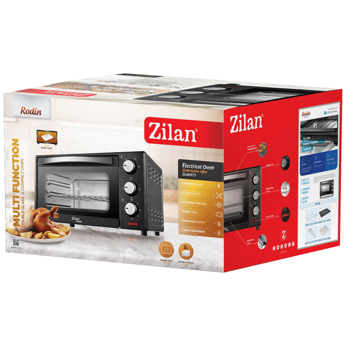 Zilan Mini pećnica, zapremina 15 l,1200W, timer - ZLN0973