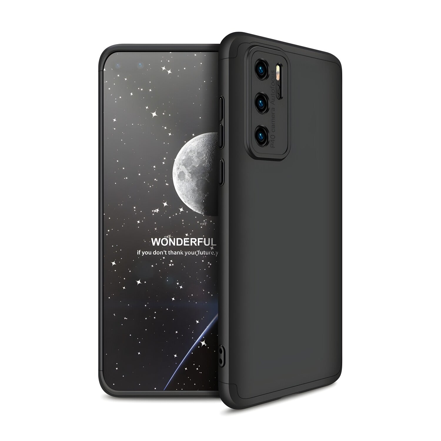 Zaštitna futrola GKK 360 - Prednji i stražnji poklopac cijelog mobitela za Huawei P40 - Crna KP9557