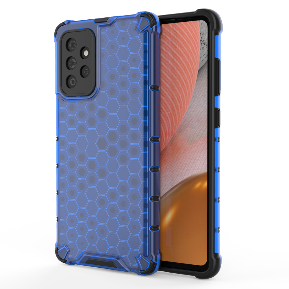 Honeycomb pancirna futrola sa silikonskim okvirom za Samsung Galaxy A72 5G/Galaxy A72 4G - Plava KP10262