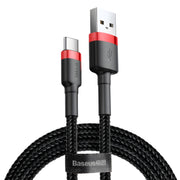 Baseus Cafule Cable otporan najlonski kabel USB / USB-C QC3.0 2A 2M (CATKLF-C91) - Crno/Crveno KP14095