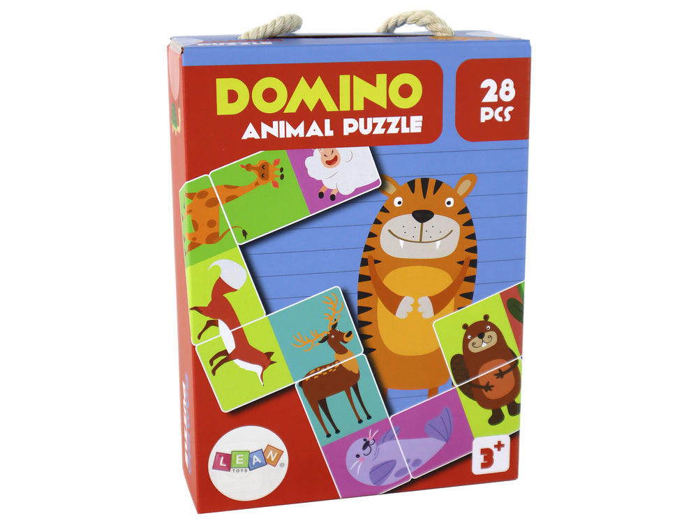 Logic Game Double-Sided Domino Animals Puzzle 10cm x 5cm 28 Pieces.