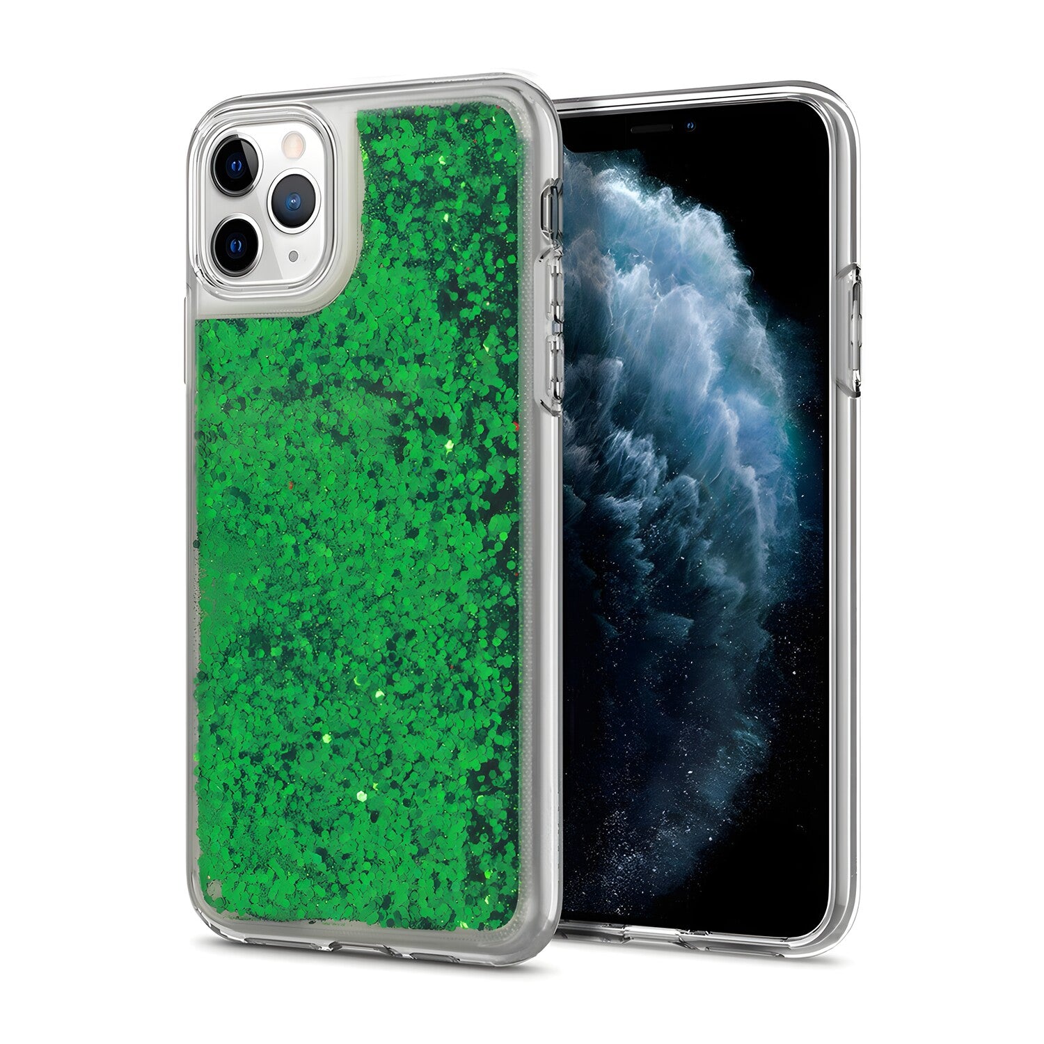 Futrola s tekućim šljokicama za Samsung Galaxy A32 5G - Zelena KP17864