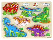 Drvena 3D slagalica za djecu - logička igra sa motivima dinosaura - 11 elemenata