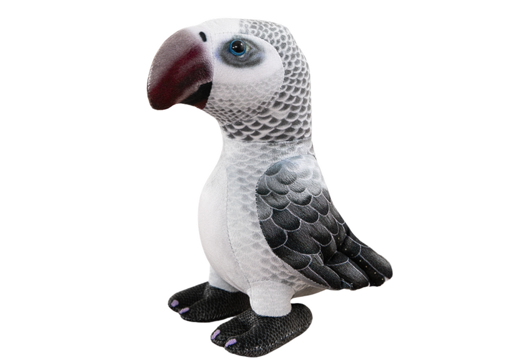 Plišana igračka Papiga 20 cm - siva