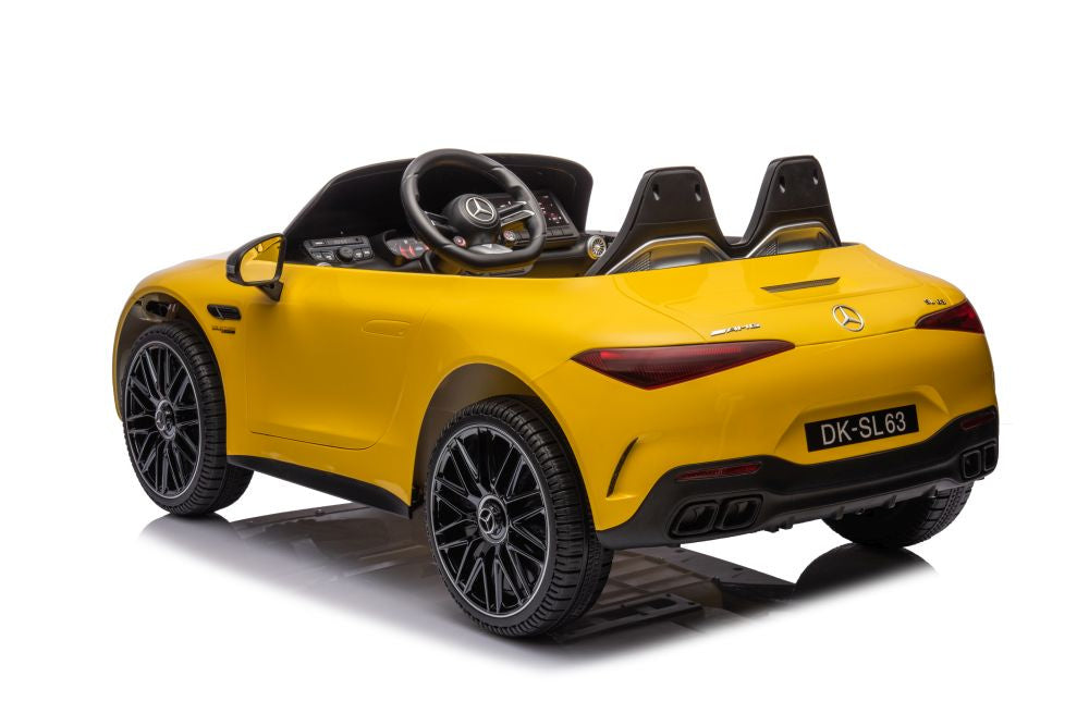 Licencirani auto na akumulator Mercedes AMG SL63 - žuti/lakirani