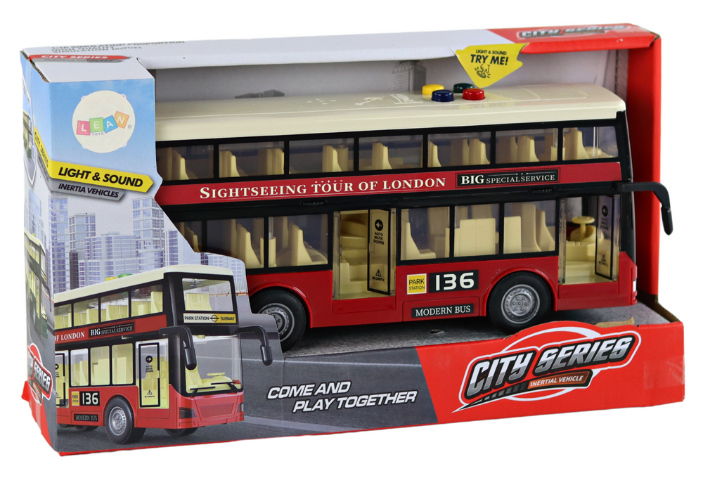 Crveni dupli gradski autobus 1:16 za igru