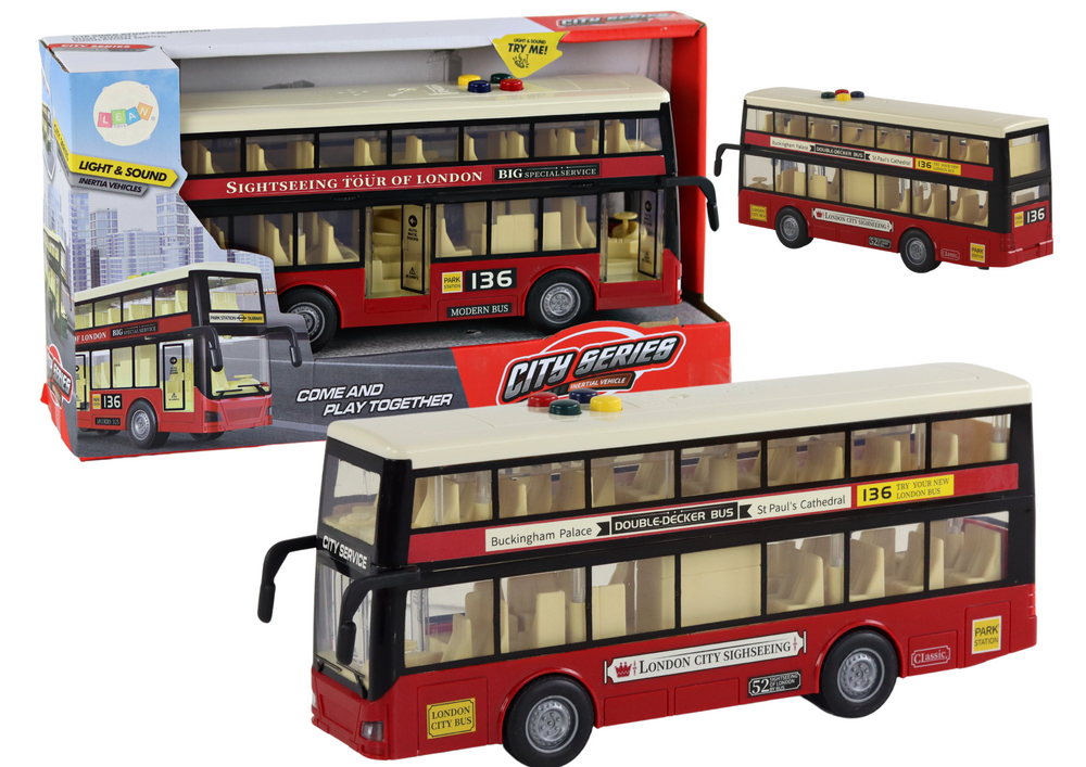 Crveni dupli gradski autobus 1:16 za igru