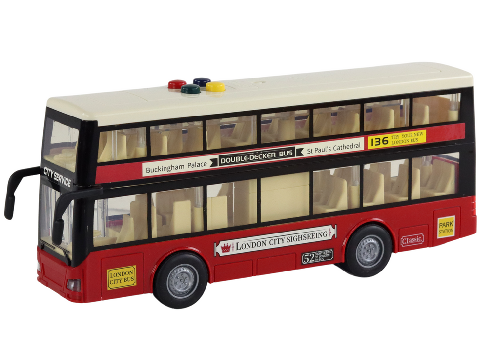 Crveni dupli gradski autobus 1:16 za igru