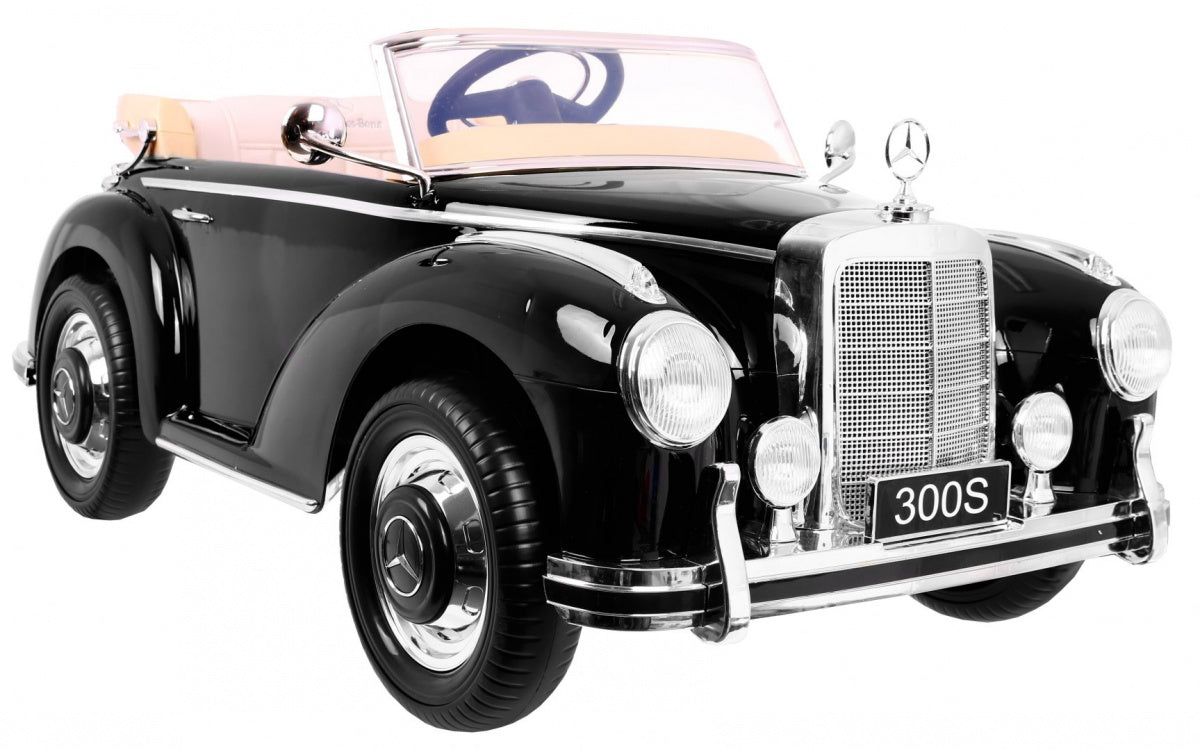 Licencirani auto na akumultor Mercedes Benz 300S RETRO - crni/lakirani
