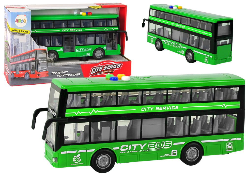 Zeleni dupli gradski autobus 1:16 za igru